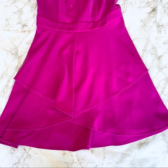 Adelyn Rae Gemma Woven Fit & Flare Magenta Dress - Picture 4 of 5